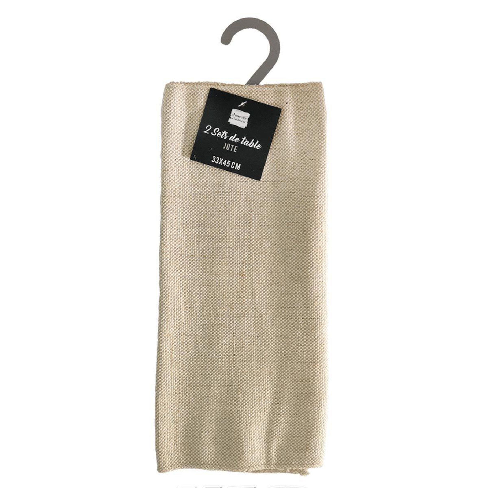 Voir la diapositive 4 : Douceur d'Intérieur Lot de 2 sets de table en jute  tessi  33x45cm beige
