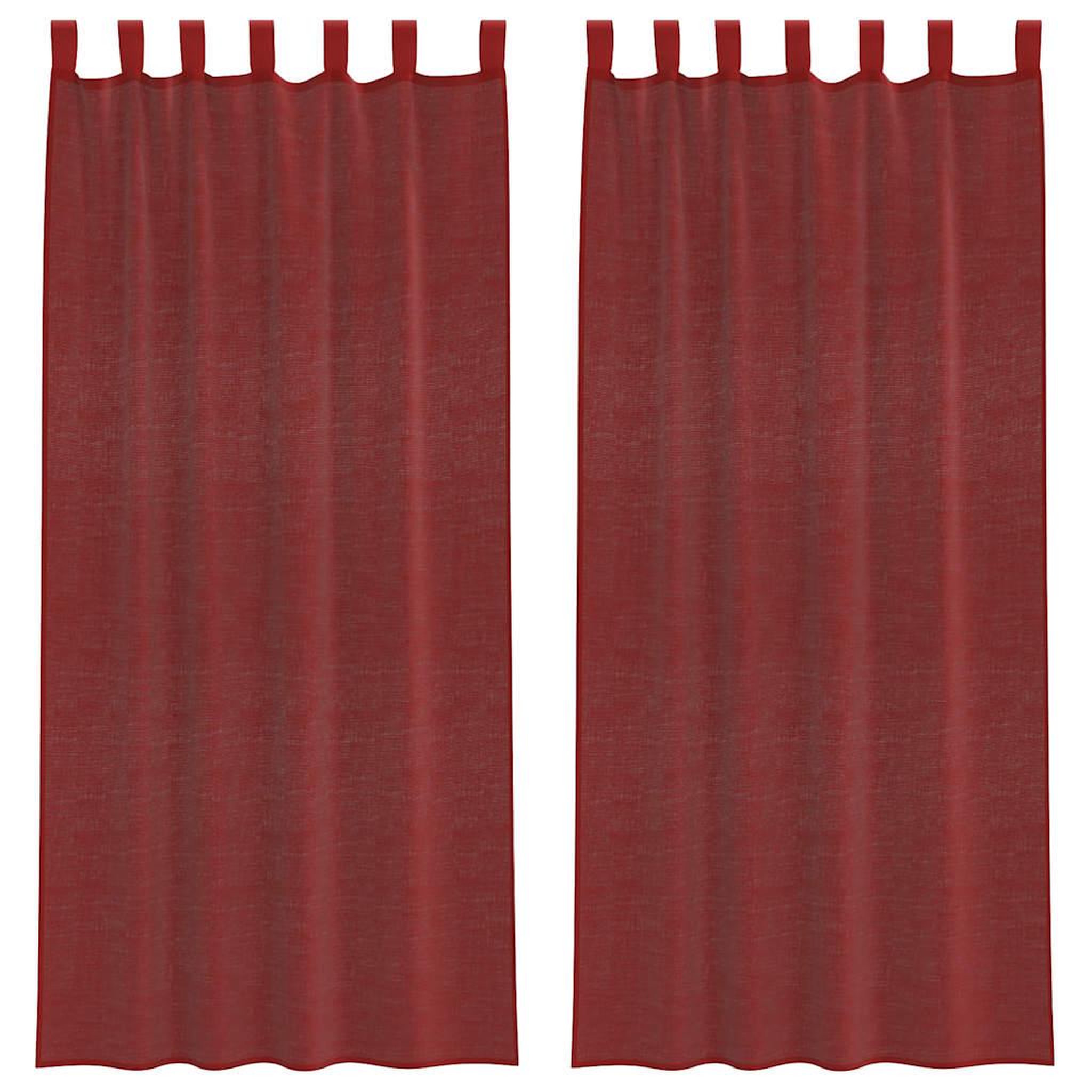 Voir la diapositive 2 : VIDAXL Rideaux en voile avec passe-tringles 2 pcs rouge bordeaux