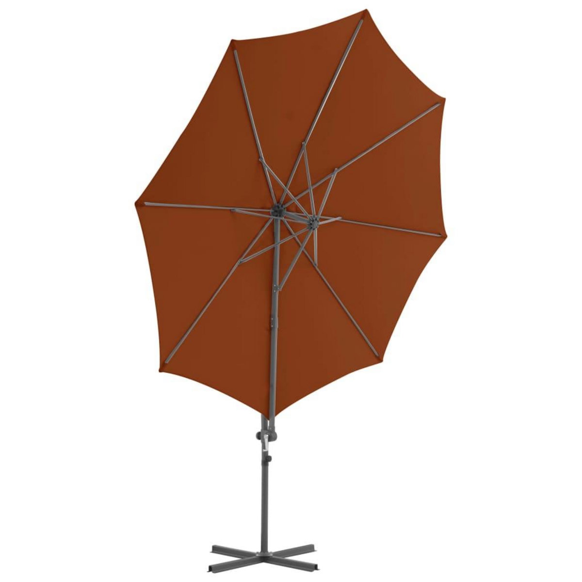 VIDAXL Parasol de jardin en porte-a-faux avec mat en acier terre cuite