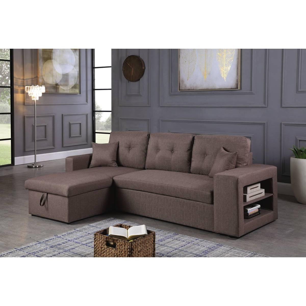 Habitat et Jardin Canapé d'angle convertible/réversible  Axel  - 3 places - Taupe