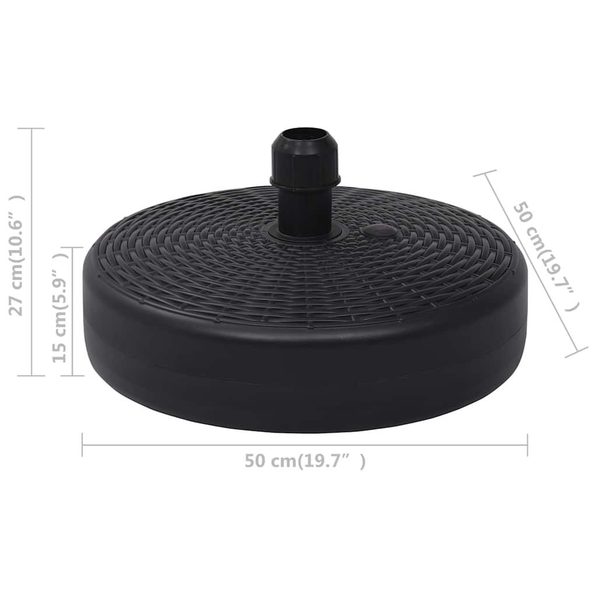 Voir la diapositive 6 : VIDAXL Socle de parasol rempli de sable/d'eau 24 l noir