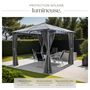 Voir la diapositive 3 : tectake Pavillon de jardin avec cadre en aluminium laqué époxy gris 3 x 3 m