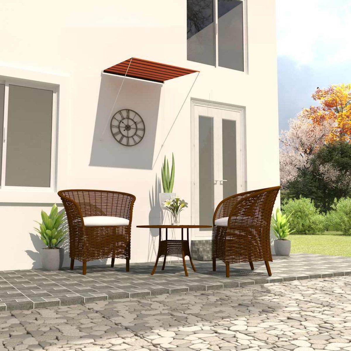 VIDAXL Auvent retractable 100x150 cm Orange et marron