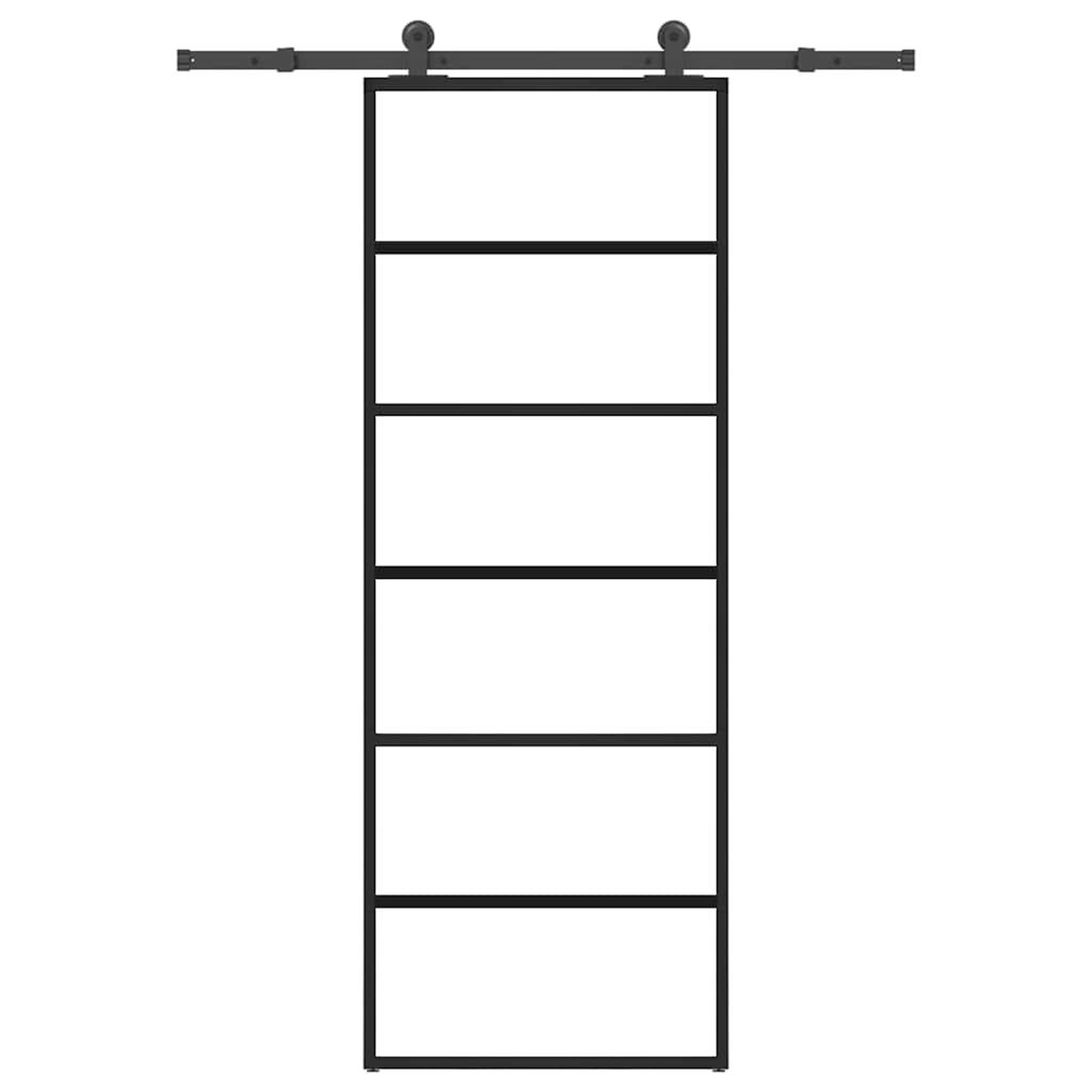 VIDAXL Porte coulissante avec kit de quincaillerie 76x205 cm Verre ESG