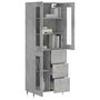 Voir la diapositive 3 : VIDAXL Buffet haut Gris beton 69,5x34x180 cm Bois d'ingenierie