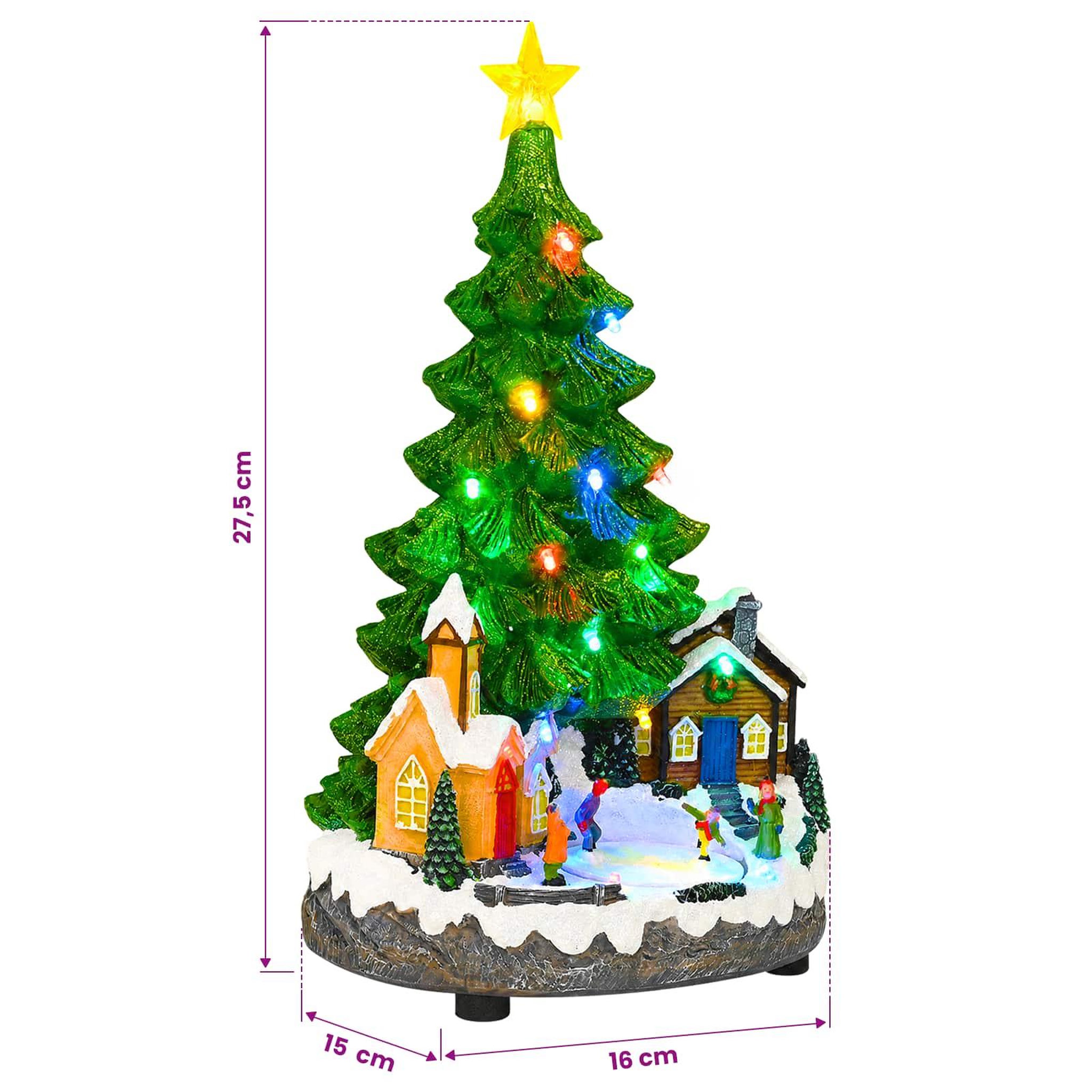Voir la diapositive 3 : VIDAXL Sapin de Noël musical SALO 16 x 15 x 27,5 cm Resine Vert
