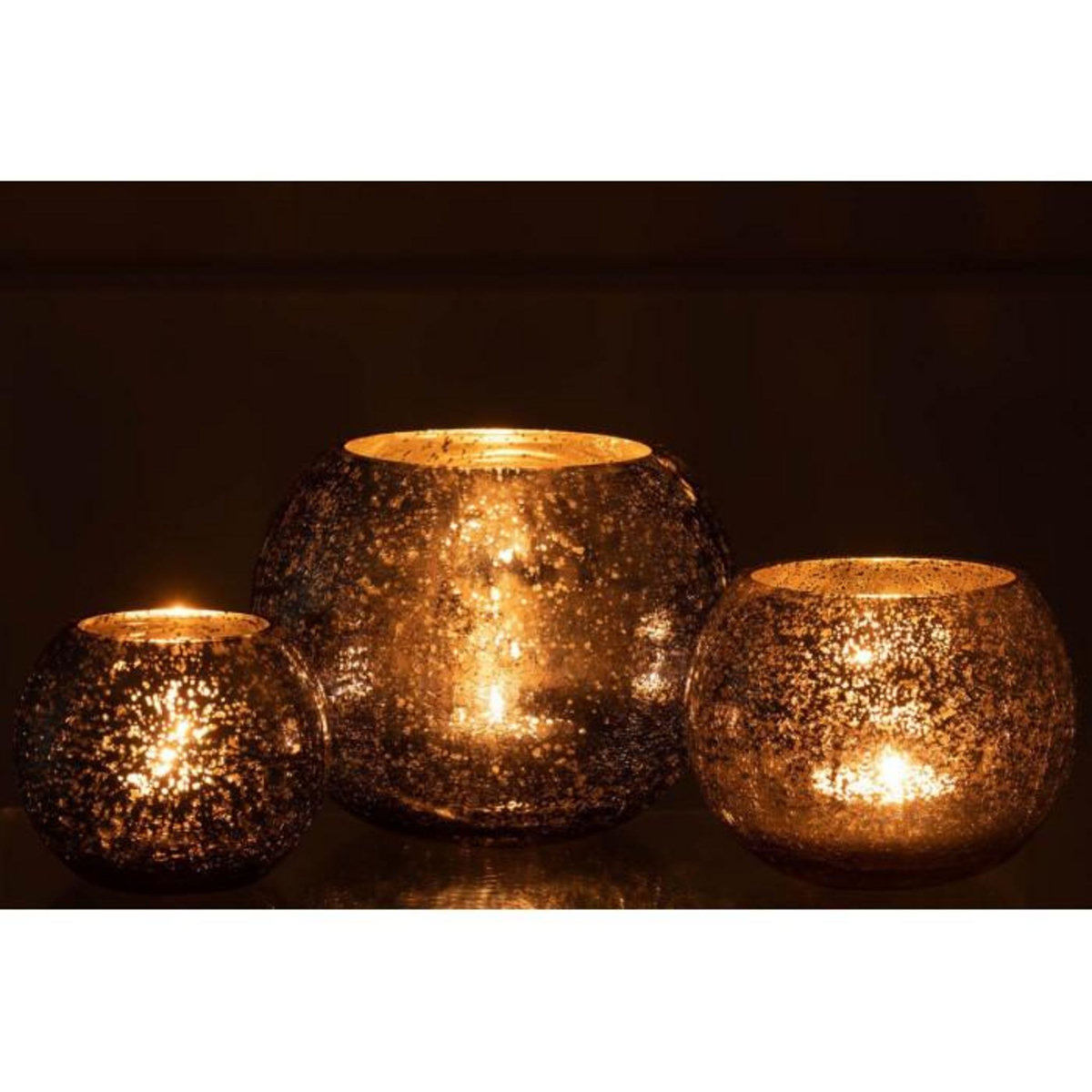 Paris Prix Photophore Boule en Verre  Nacré  20cm Bleu