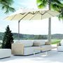 Voir la diapositive 2 : OUTSUNNY Parasol déporté grande taille XXL inclinable dim. 4,4L x 2,7l x 2,5H m piètement en acier inclus polyester crème