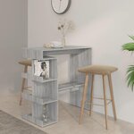 VIDAXL Table de bar et etagere de rangement Sonoma gris 100x50x101,5cm