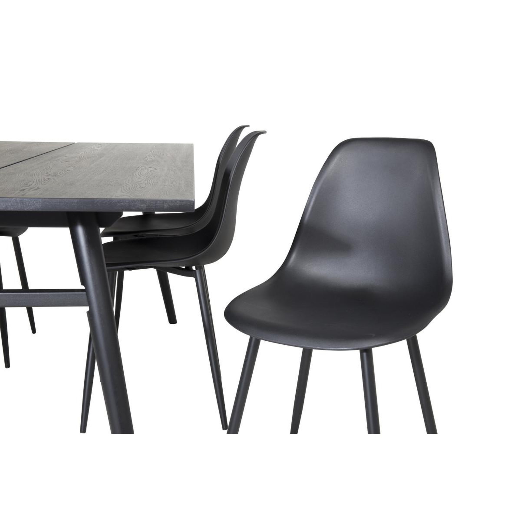Voir la diapositive 4 : Paris Prix Ensemble table à manger extensible & 6 chaises  sleek & polar  195-280cm noir