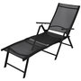 Voir la diapositive 1 : VIDAXL Chaise longue pliable Aluminium Noir