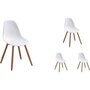 MARKET24 Lot de 4 chaises de jardin en polypropylene - Blanc - 50 x 55 x 85,5 cm