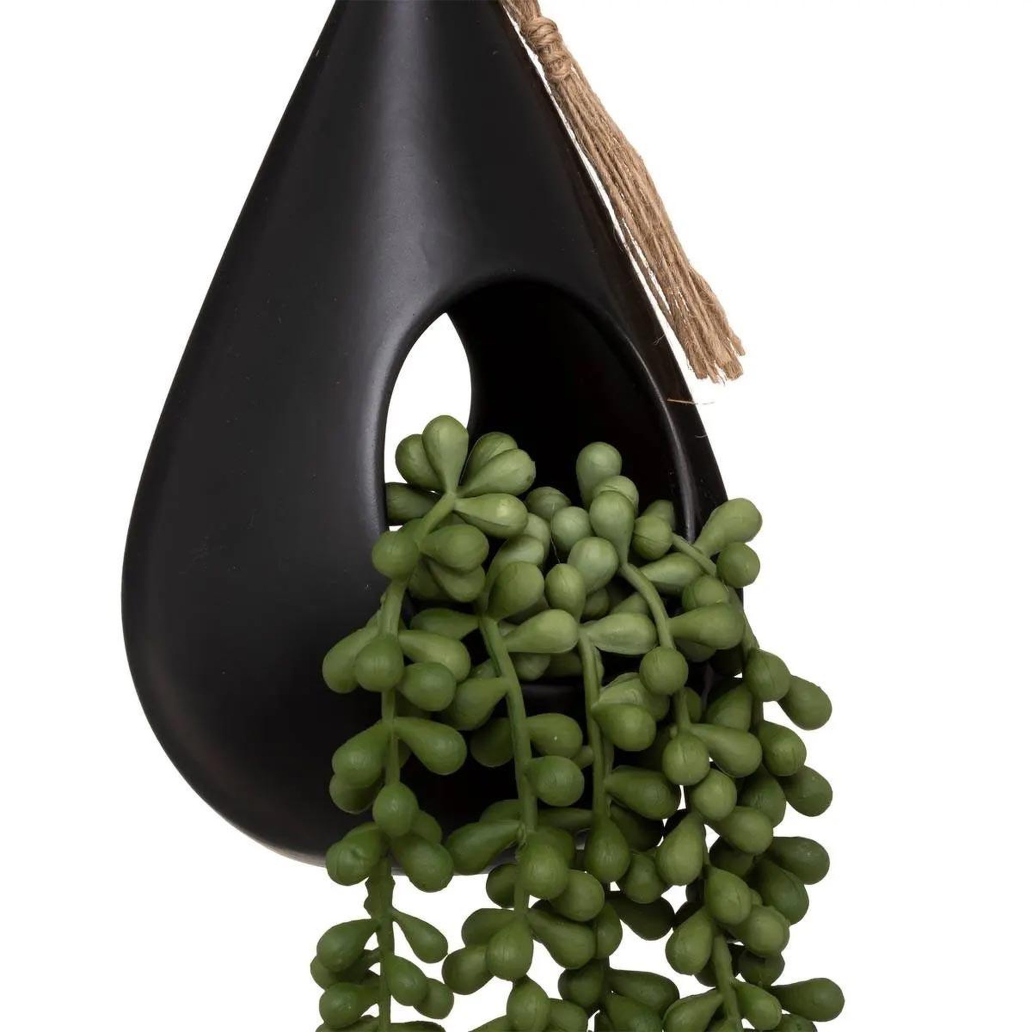 Voir la diapositive 2 : ATMOSPHERA Plante artificielle suspendue  tropique  50cm noir