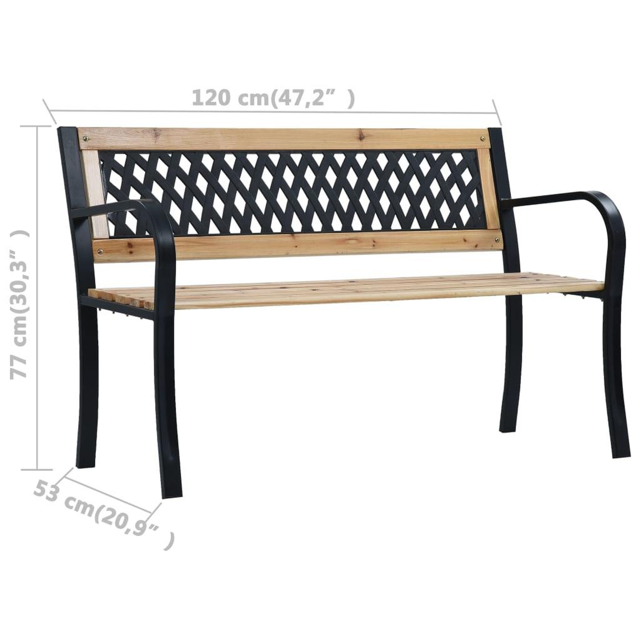 Voir la diapositive 6 : VIDAXL Banc de jardin 120 cm Bois
