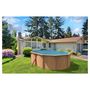 Voir la diapositive 1 : trigano Piscine ovale hors sol en acier aspect bois 5,10x3,90 m CANYON 