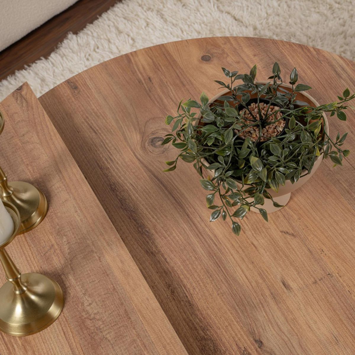 CONCEPT USINE Table basse ronde podium pin atlantique 90cm POUL