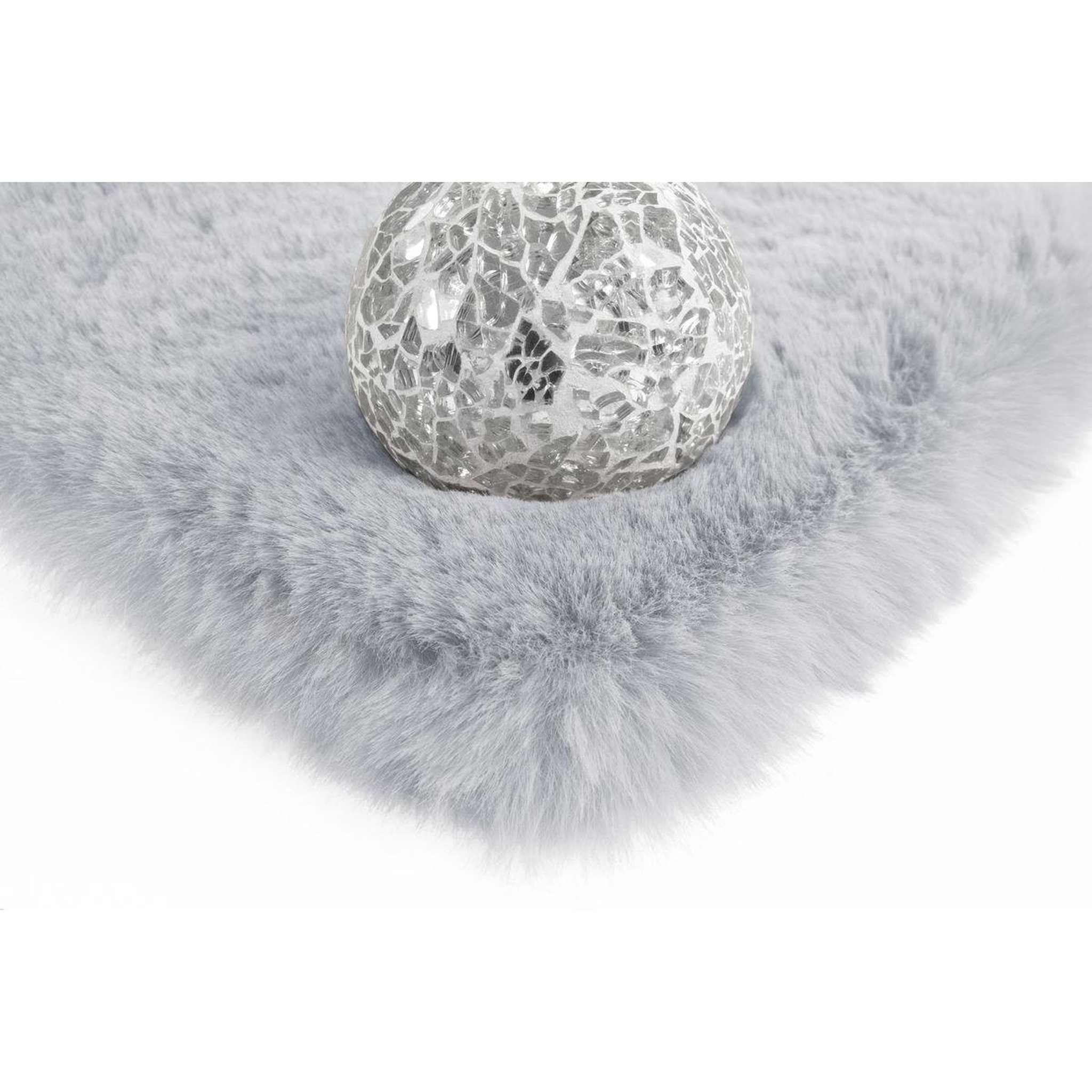 Voir la diapositive 3 : Paris Prix Tapis Tufté à la Main à Poils Longs  Rabbit  Bleu Gris