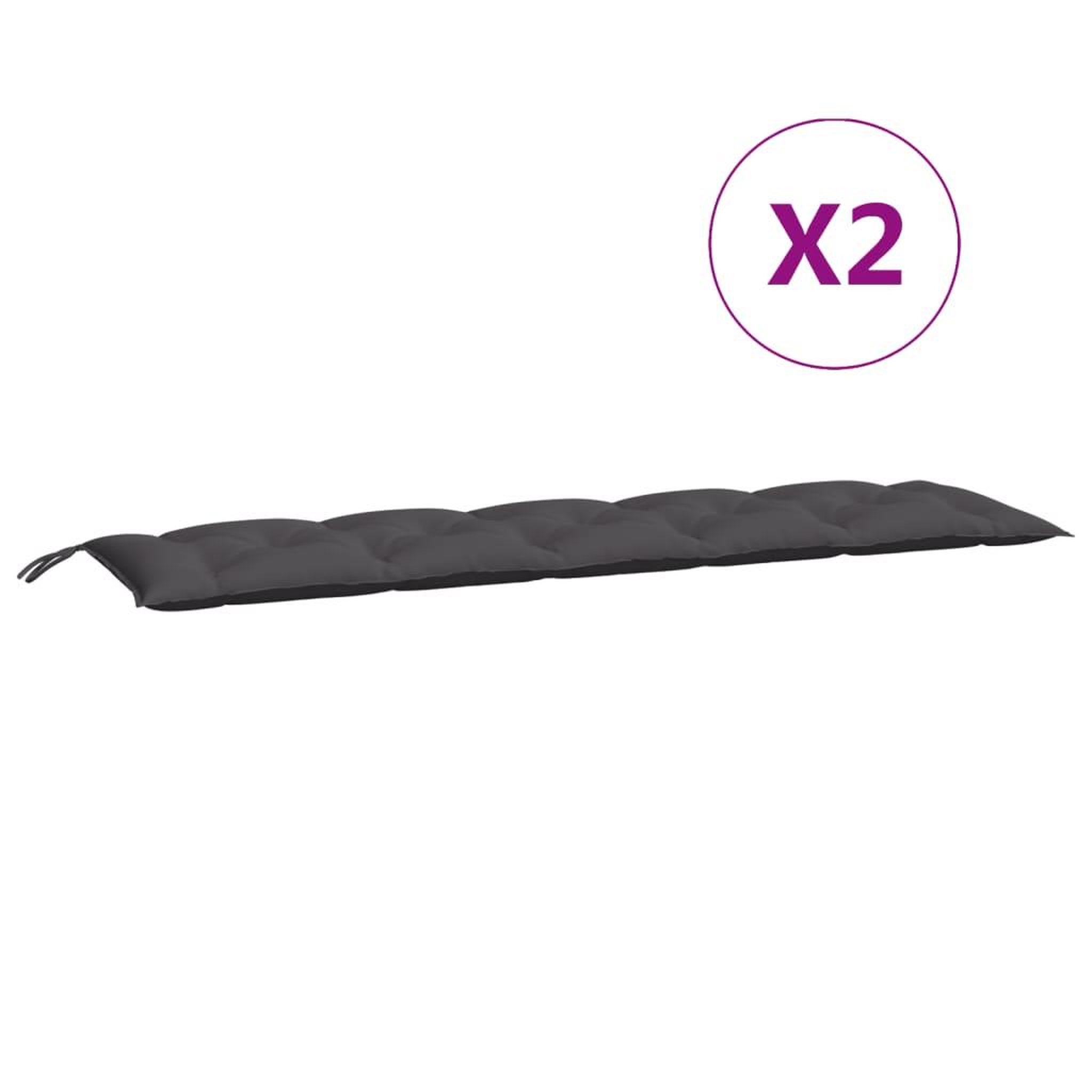 Voir la diapositive 5 : VIDAXL Coussins de banc de jardin lot de 2 anthracite tissu Oxford