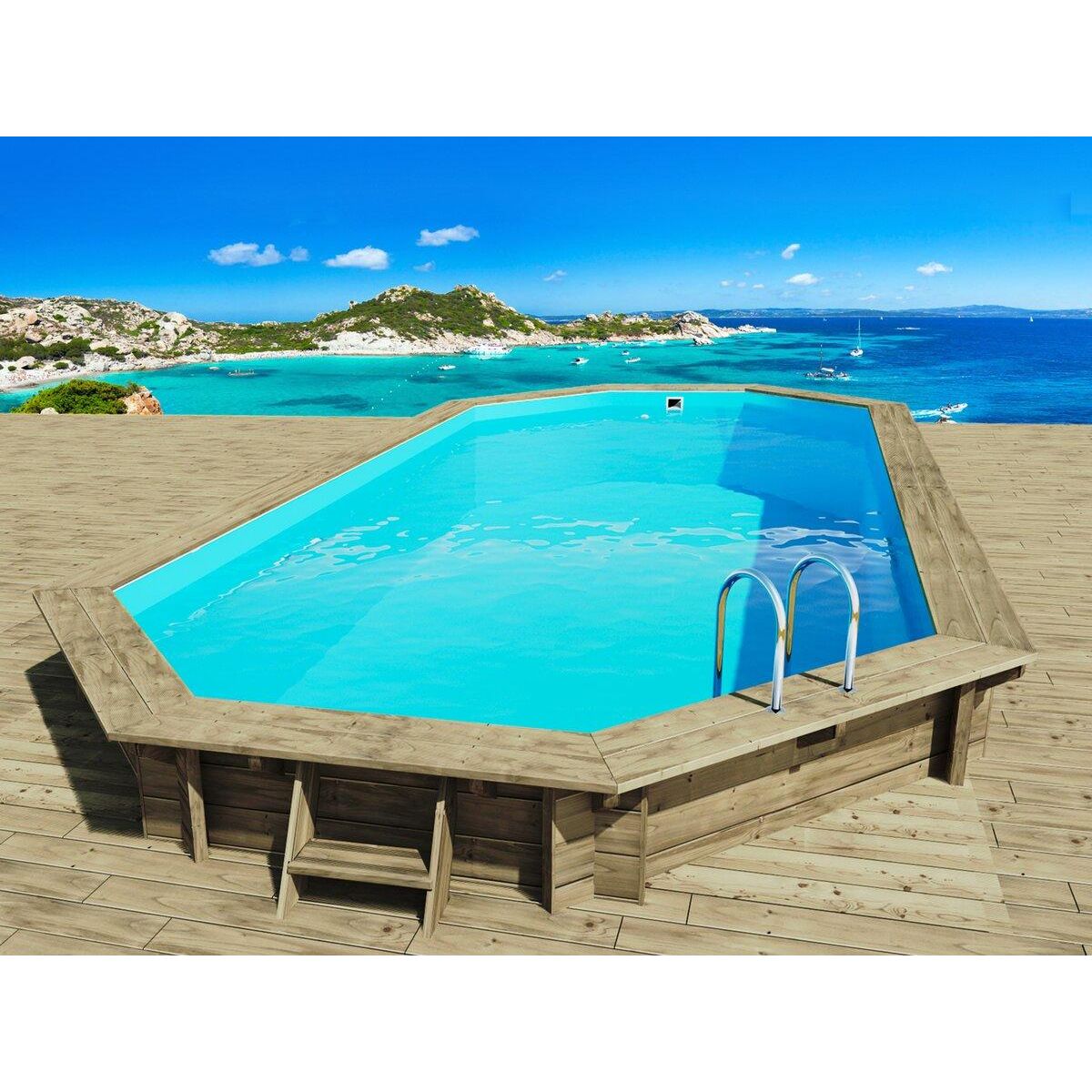 Habitat et Jardin Piscine bois   Ibiza 130   - 8.57 x 4.57 x 1.31 m + Pompe à chaleur 6.1 kW