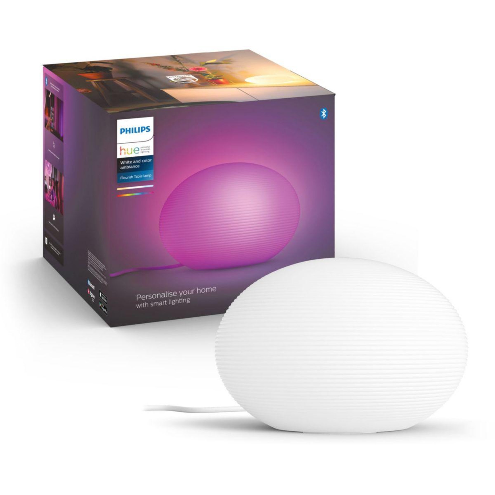 Philips Lampe connectée W&C FLOURISH 9.5W Blanc