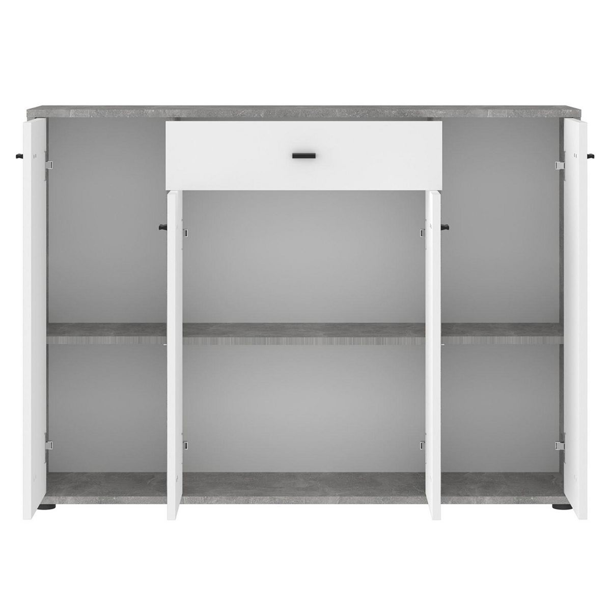 IDIMEX Buffet RAVODA 4 portes 1 tiroir en bois