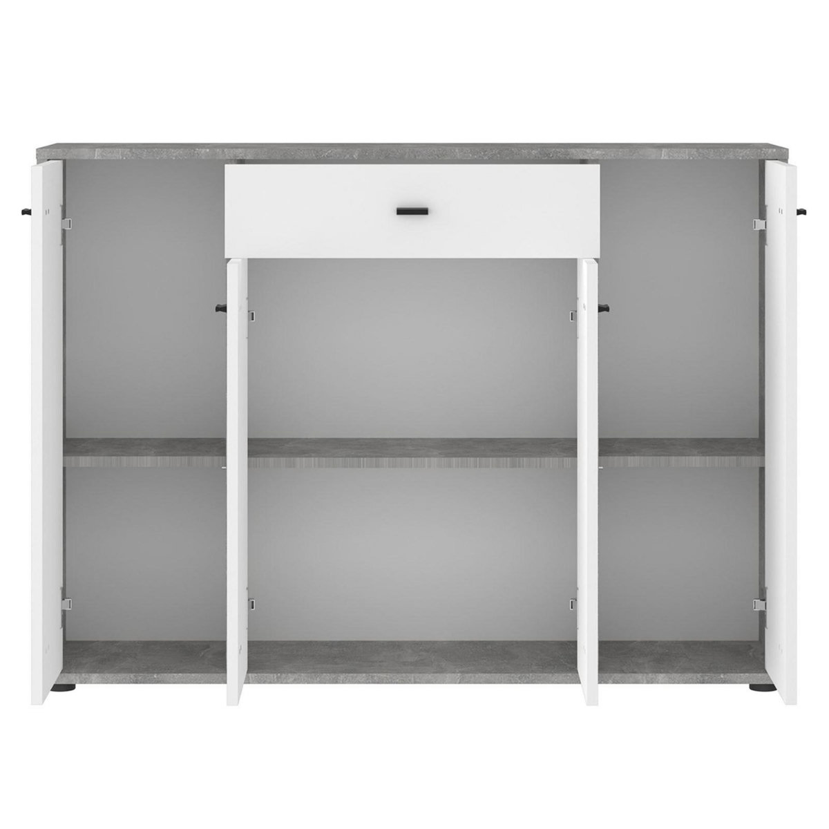 IDIMEX Buffet RAVODA 4 portes 1 tiroir en bois