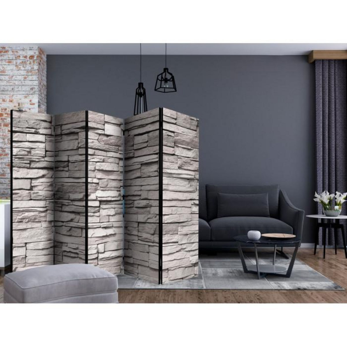 Paris Prix Paravent 5 Volets  Stony Elegance  172x225cm