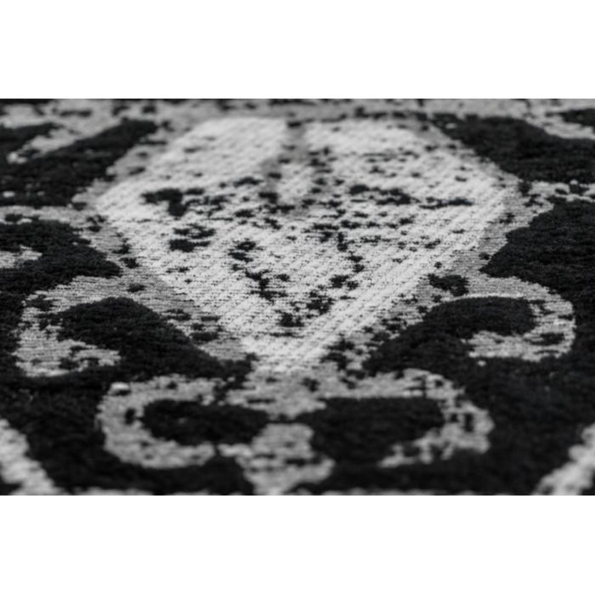 Paris Prix Tapis Imprimé Vintage  River  Gris & Noir