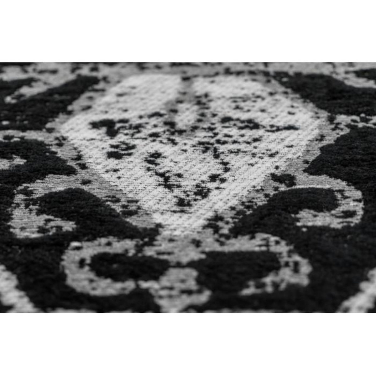 Paris Prix Tapis Imprimé Vintage  River  Gris & Noir