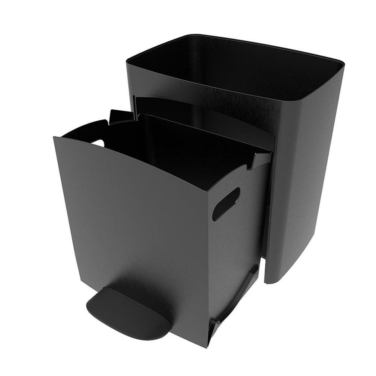 Kitchen move Poubelle de cuisine tri sélectif PICEA Gris Plastique 70L