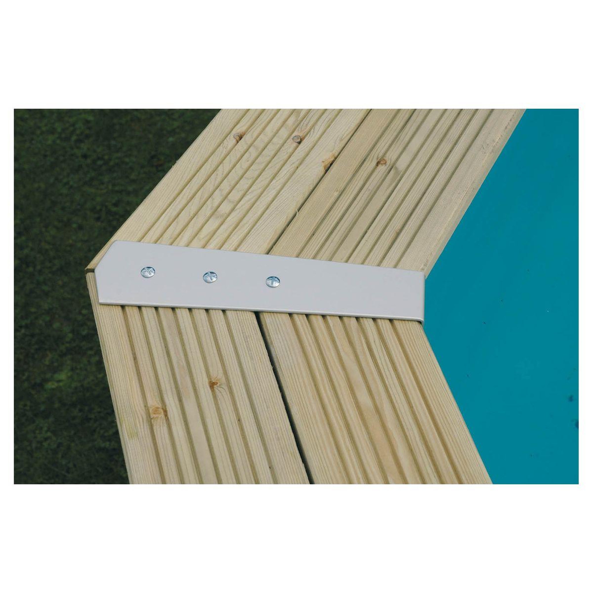 Voir la diapositive 5 : UBBINK Piscine enterrée bois octogonale - 400X610x130cm - Liner Bleu -OCEA 
