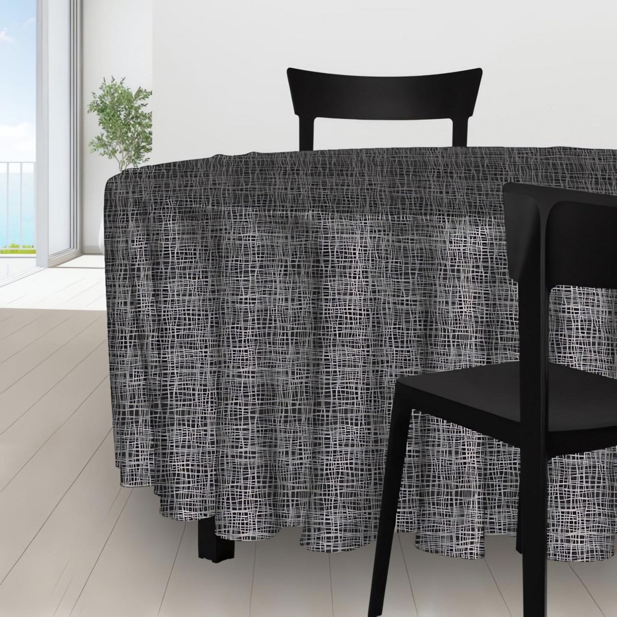 SOLEIL D'OCRE Nappe anti-tâches GALAXY gris, par Soleil d'ocre