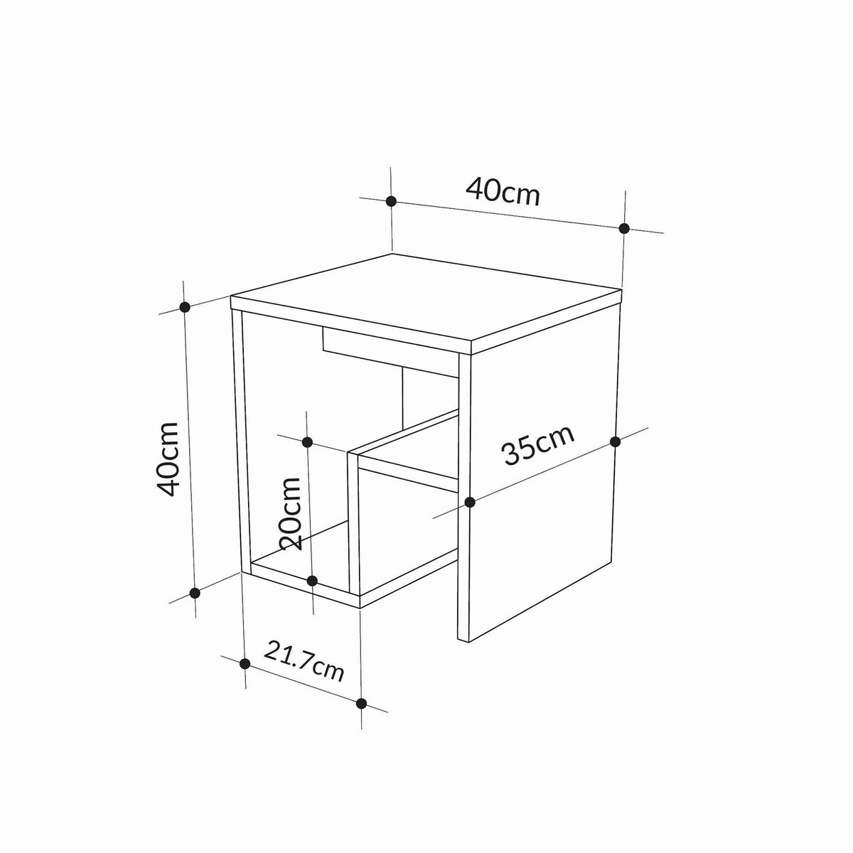 Habitat et Jardin table d'appoint en bois  Bon  40 x 35 x 40 cm - Chêne saphir