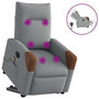 Voir la diapositive 1 : VIDAXL Fauteuil inclinable de massage electrique Gris clair Tissu