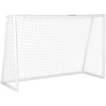 HOMCOM But de football cage de foot but futsal - dim. 2,4L x 0,9l x 1,8H m - PVC blanc