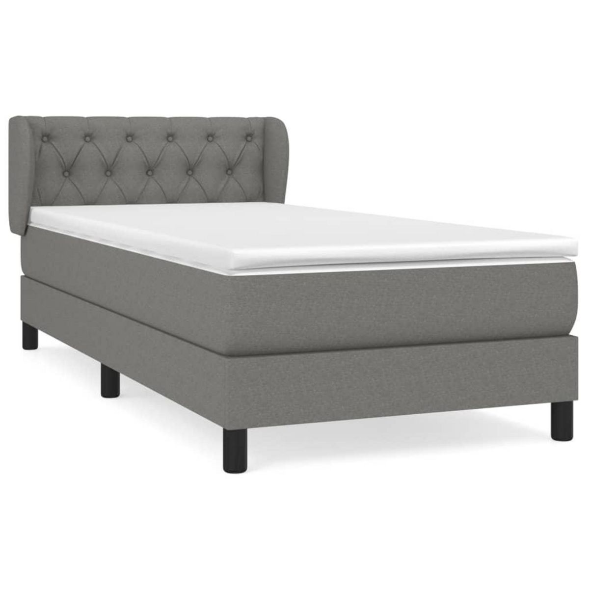 VIDAXL Sommier a lattes de lit avec matelas Gris fonce 80x200 cm Tissu