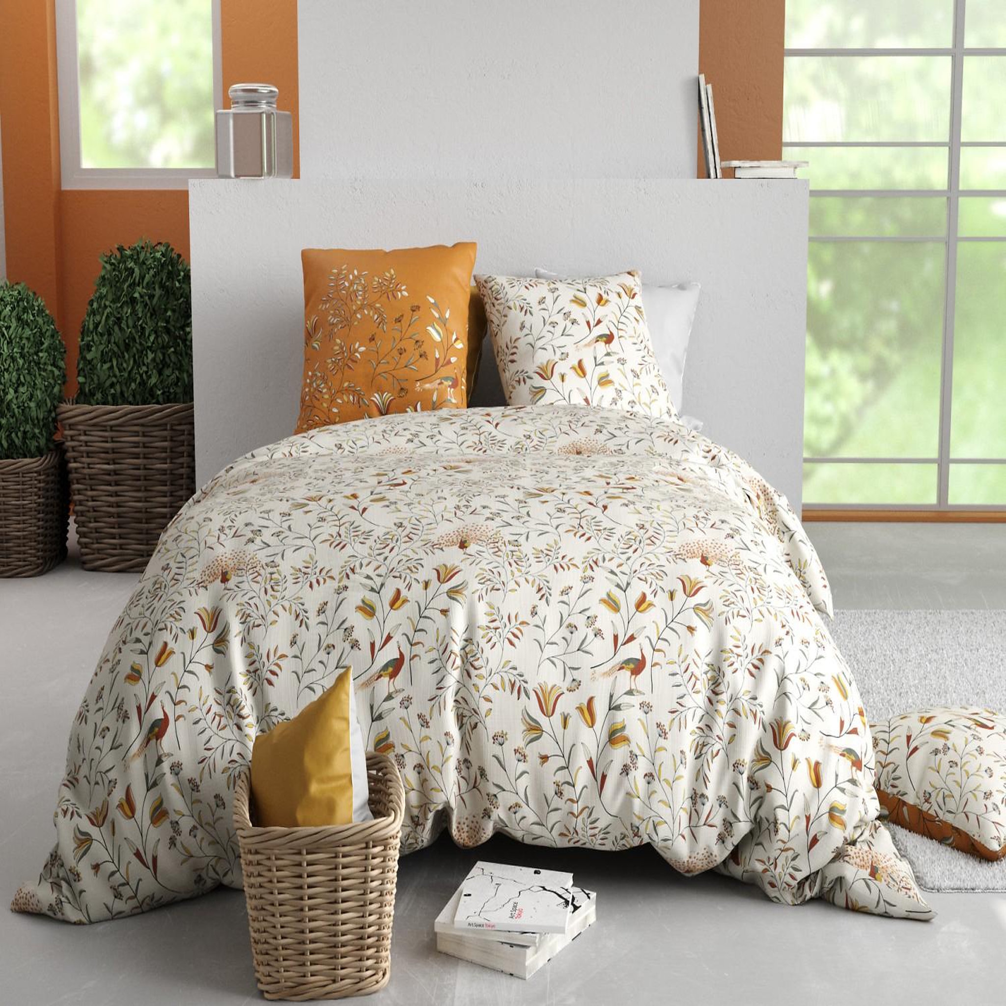 ATELIER DU COTON Parure Housse De Couette 100% Coton 57fils Demil. Coloris disponibles : Multicolore