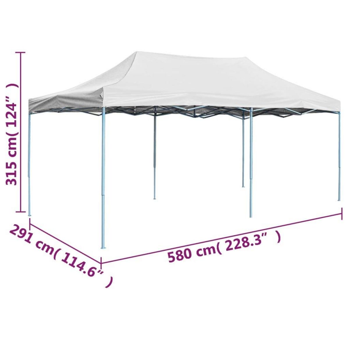 VIDAXL Tente de reception pliable professionnelle 3x6 m Acier Blanc