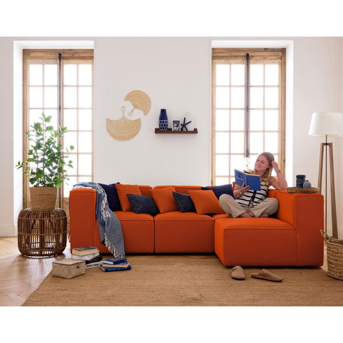 LISA DESIGN Arty - module d'assise sans accoudoirs - en tissu mailles 3d