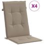 Voir la diapositive 2 : VIDAXL Coussins de chaise de jardin dossier haut lot de 4 taupe tissu