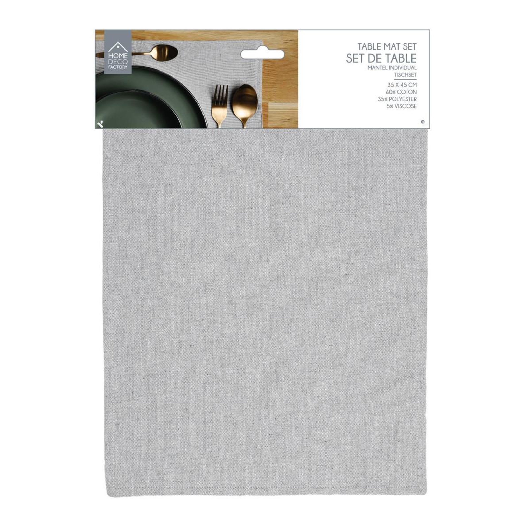 Voir la diapositive 2 : The Home Deco Factory Set de table déco  lunabel  33x45cm gris