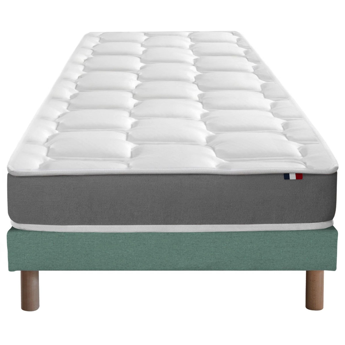 IDLITERIE Ensemble matelas mousse haute résilience CIRRUS avec sommier - confort français