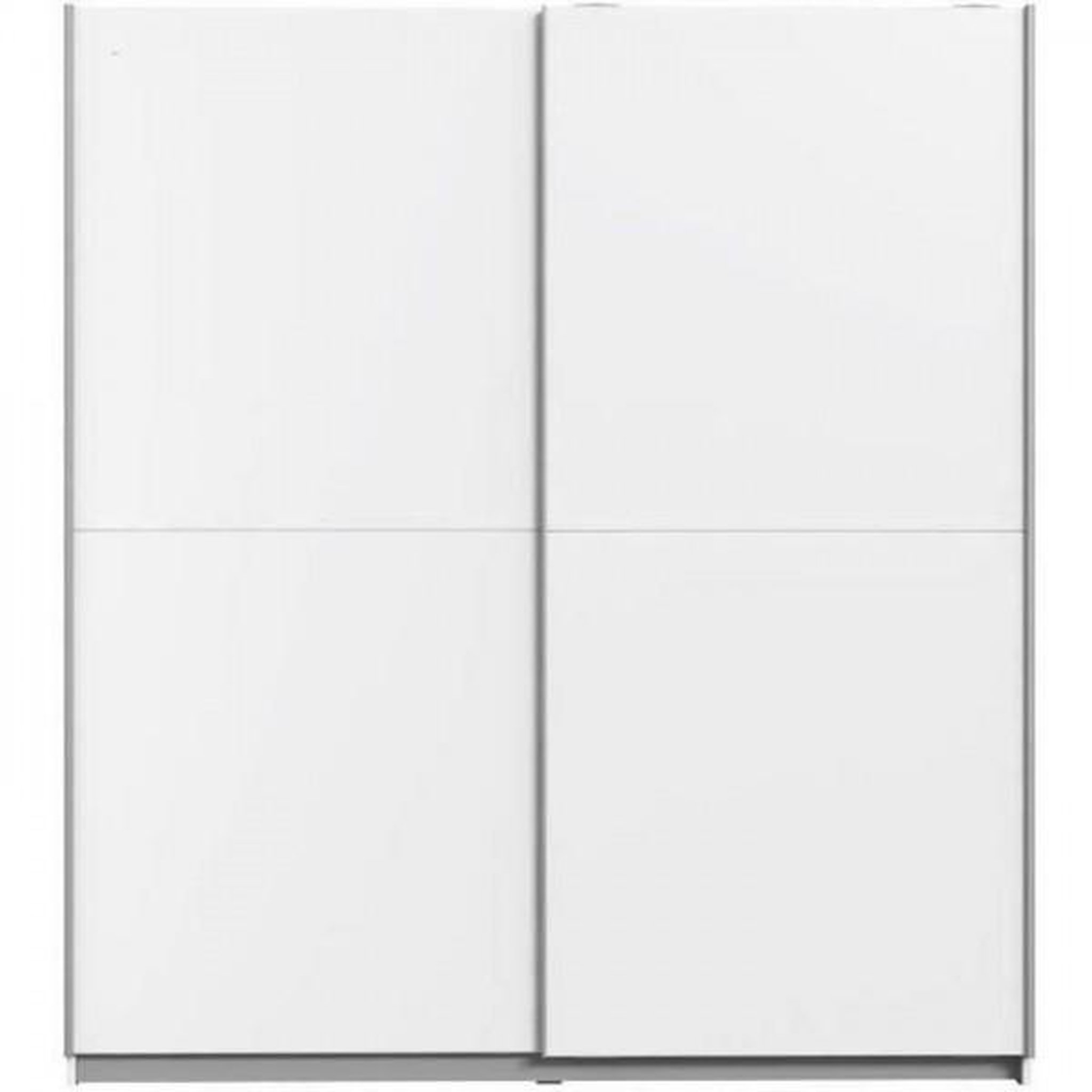 Voir la diapositive 2 : MARKET24 Armoire 2 portes coulissantes - Panneaux de particules - Blanc - L 170,3 x P 61,2 x H 190,5 cm - ULOS