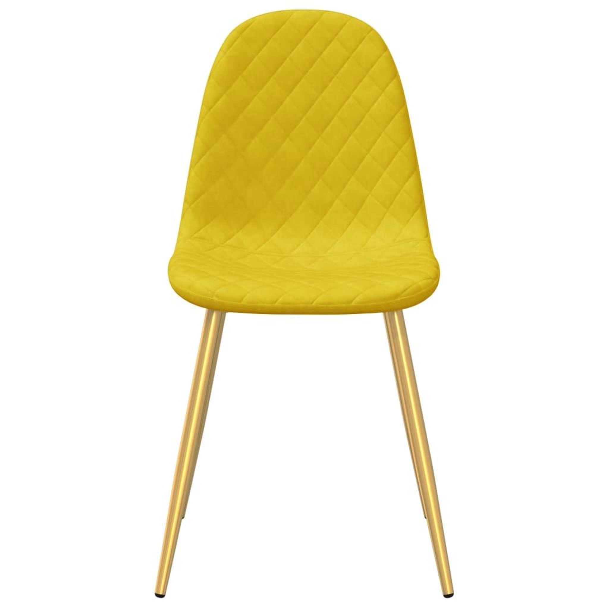 Voir la diapositive 4 : VIDAXL Chaises a manger lot de 6 Jaune moutarde Velours