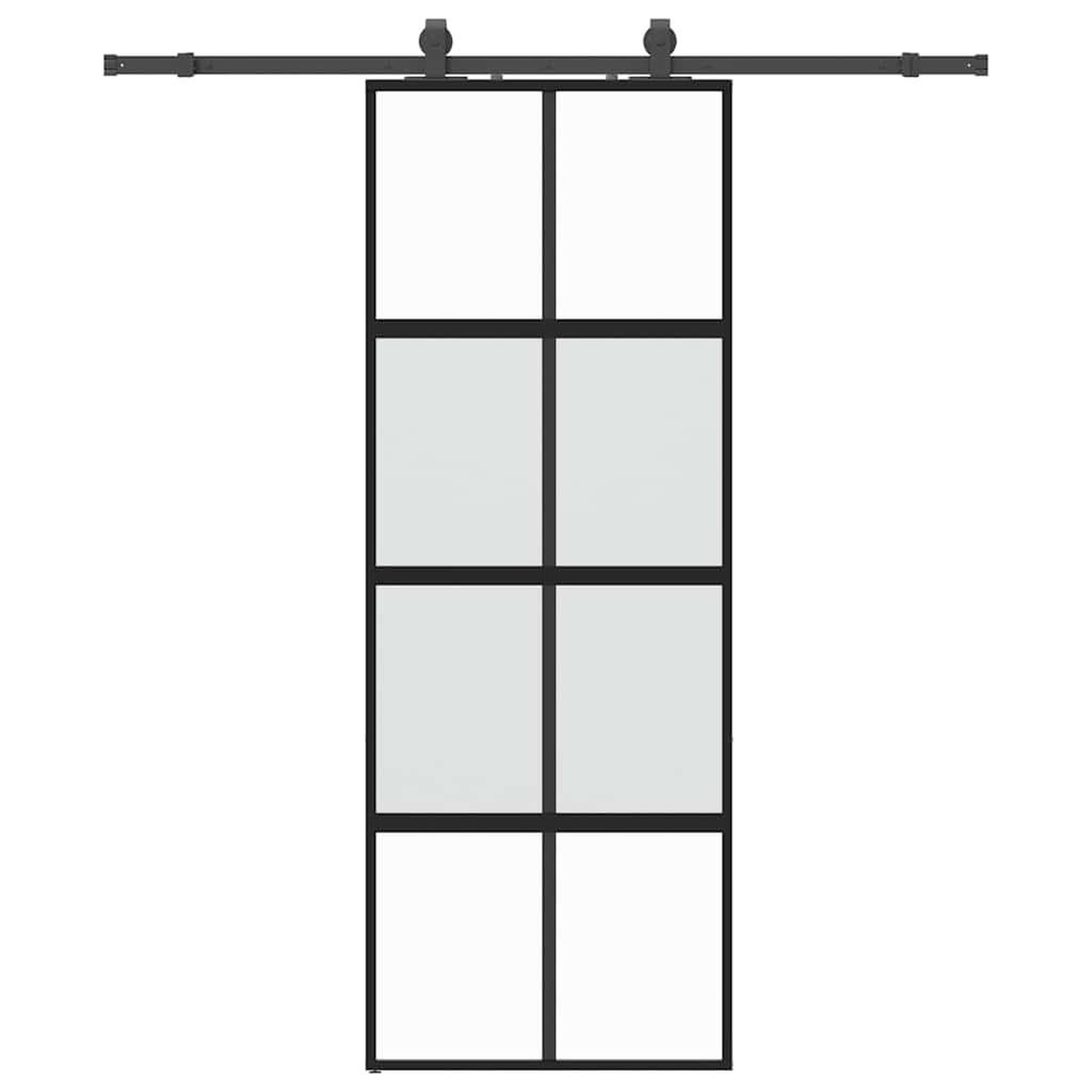 Voir la diapositive 2 : VIDAXL Porte coulissante kit quincaillerie noir 76x205 cm verre trempe