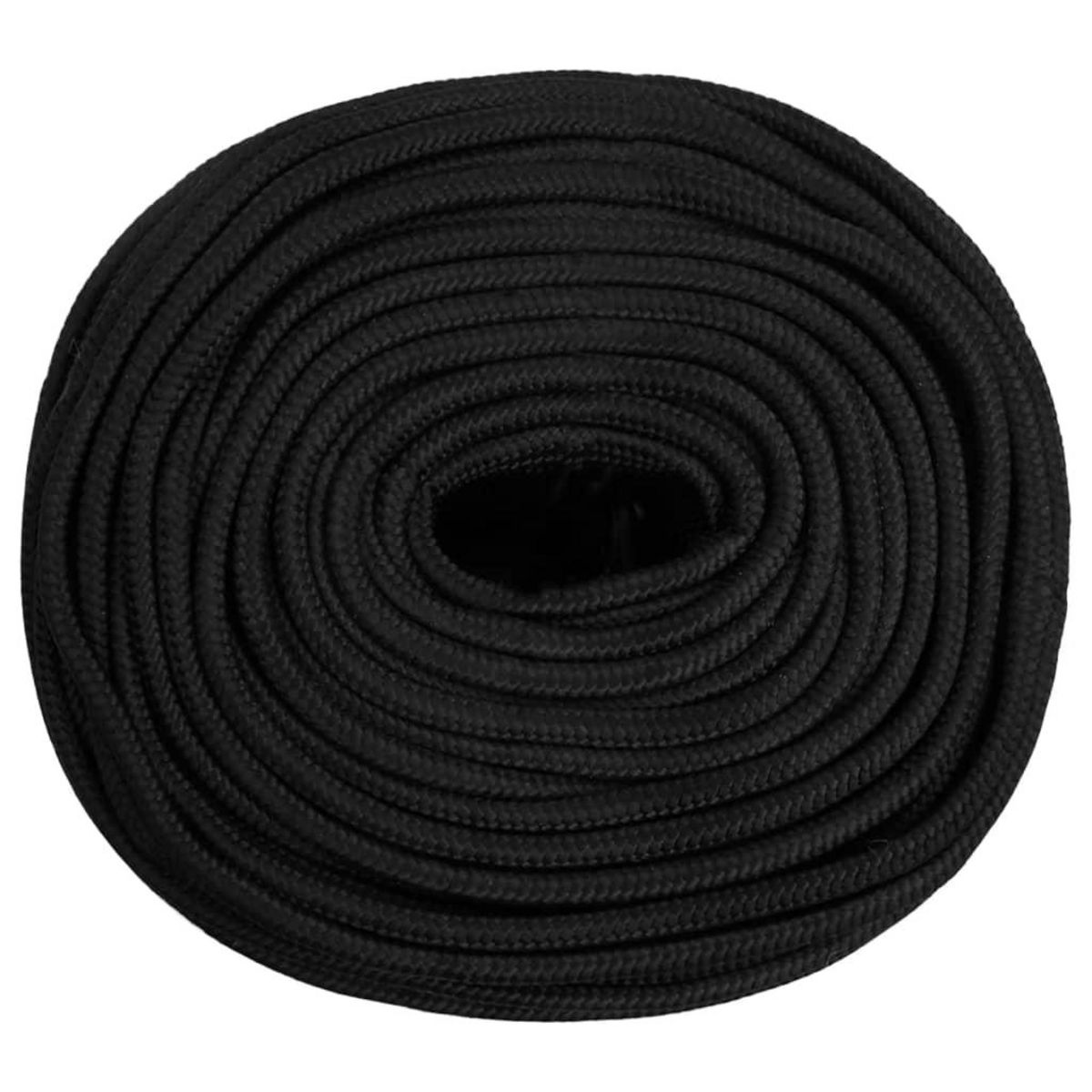 VIDAXL Corde de bateau Noir complet 8 mm 100 m Polypropylene