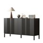 Voir la diapositive 1 : MERAX Buffet 4 porte(s) 0 tiroir(s) - 145 cm noir mdf