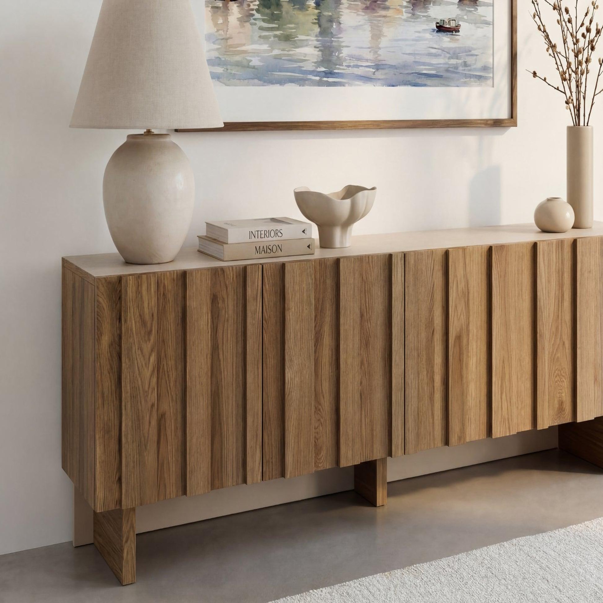 Voir la diapositive 4 : CASANOVA PARIS Perla - meuble tv 180cm en mdf chêne foncé