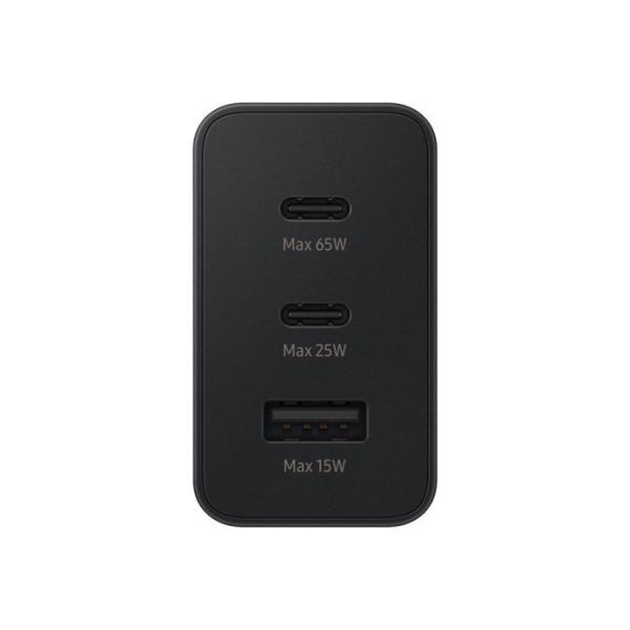 Voir la diapositive 2 : Samsung Adaptateur secteur Trio 65W - 2 x USB-C - 1 x USB-A - Noir - sans câble