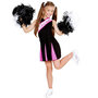 Voir la diapositive 1 : WIDMANN Déguisement Pom Pom Girl Noir et Rose - Fille - 8/10 ans (128 à 140 cm)